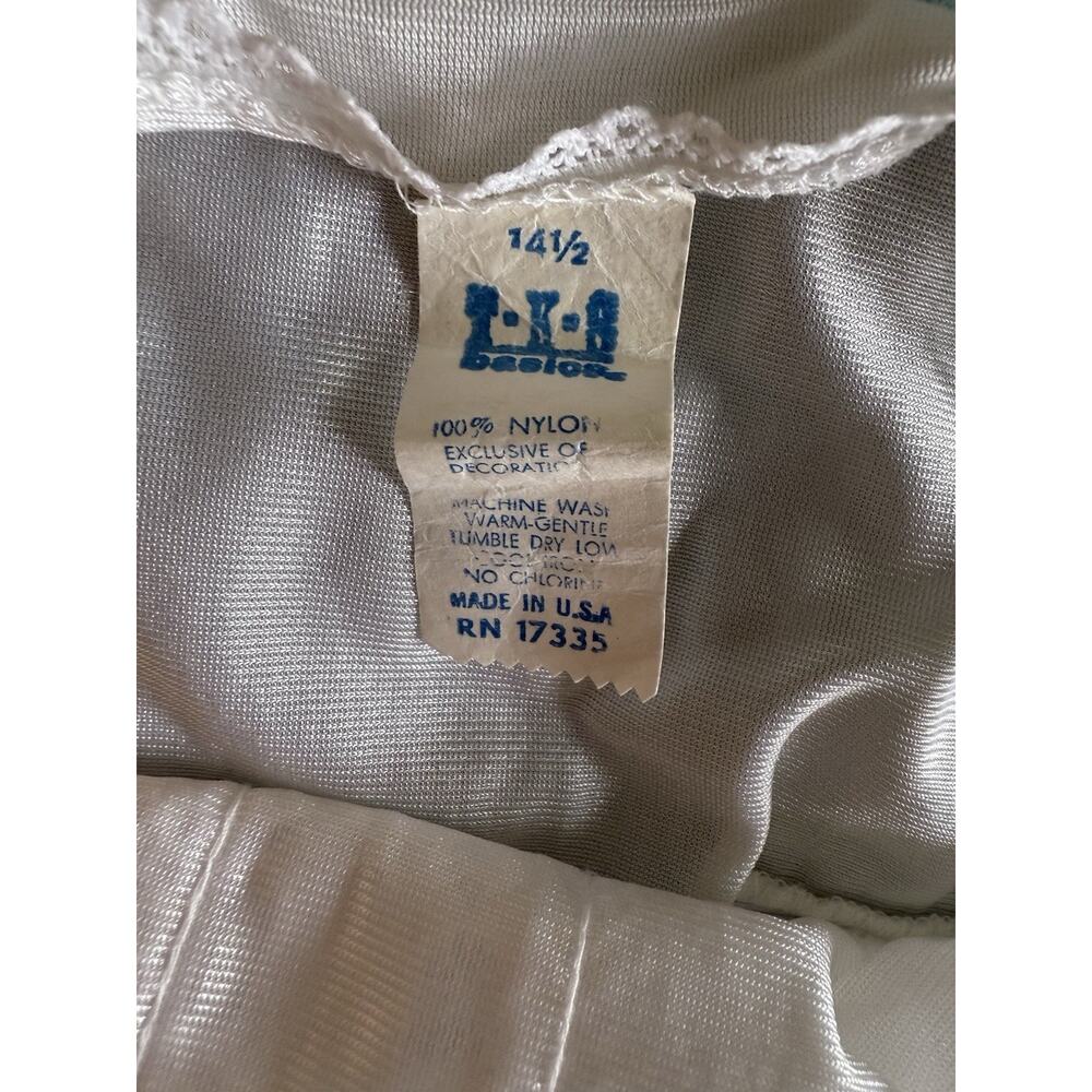 Vintage Nightgown Slip White Lace 14.5 (M) Nylon Made in USA Bridal TradWife - Picture 5 of 8